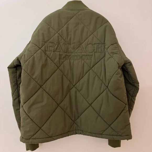 PALACE LONDON D Quilt Bomber Jacket Khaki Large - Picture 7 of 8